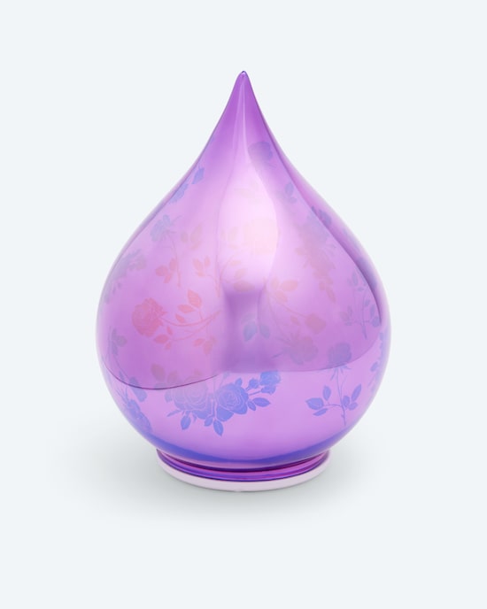 Produktabbildung für LED-Glastropfen "Rosen" mit Drehfunktion