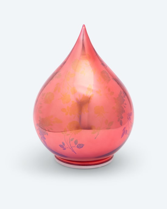 Produktabbildung für LED-Glastropfen "Rosen" mit Drehfunktion