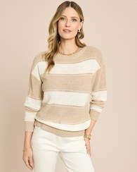 Produktabbildung für Pullover mit Streifen in Bändchengarn