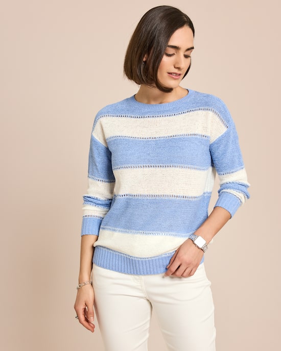 Produktabbildung für Pullover mit Streifen in Bändchengarn