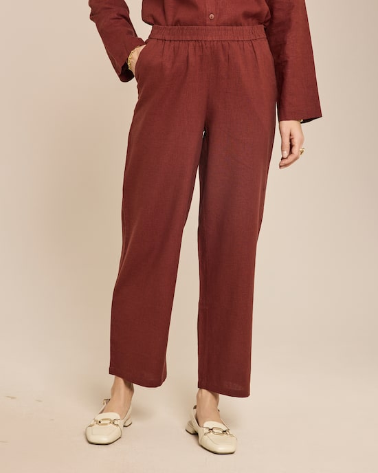 Produktabbildung für Straight Leg Schlupfhose Leinenmix