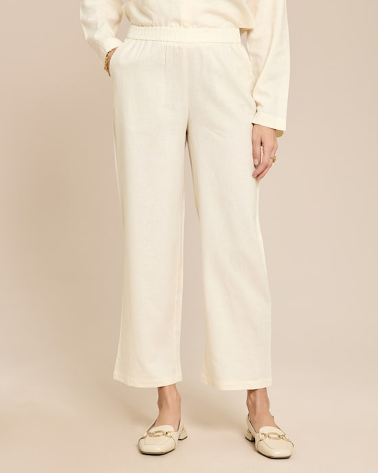 Produktabbildung für Straight Leg Schlupfhose Leinenmix