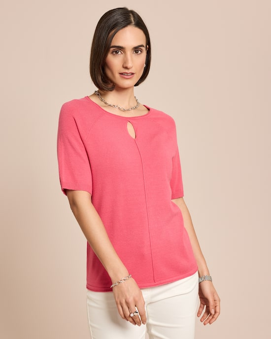 Produktabbildung für Pullover mit Halbarm und Keyhole