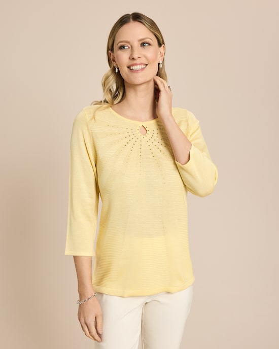 Produktabbildung für Feinstrick-Pullover Key-Hole & Strass