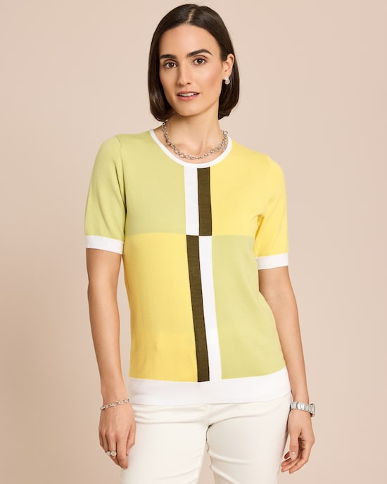 Produktabbildung für Halbarmpullover Colorblocking