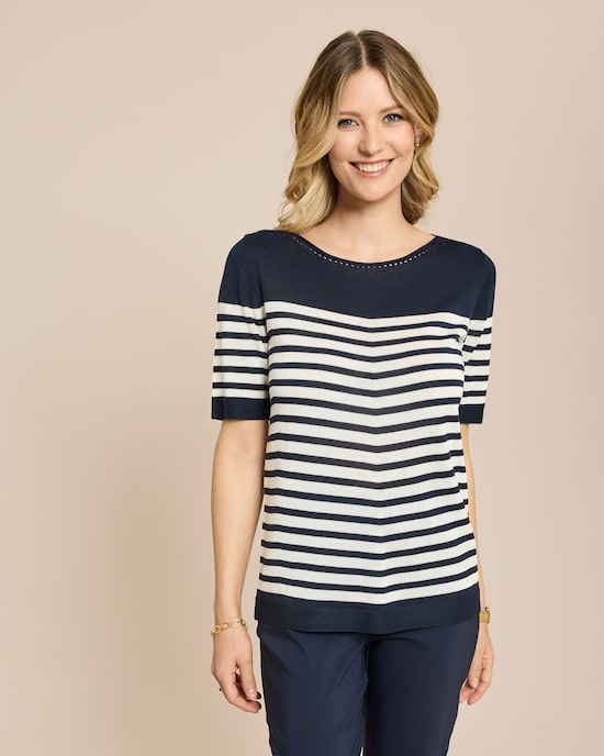 Produktabbildung für Pullover aus Lyocell mit Ajour-Detail