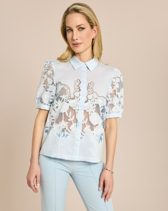 Produktabbildung für Bluse mit Ausbrenner-Spitze