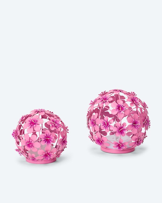 Produktabbildung für Outdoor-LED-Kugeln "Blumen", 2tlg.