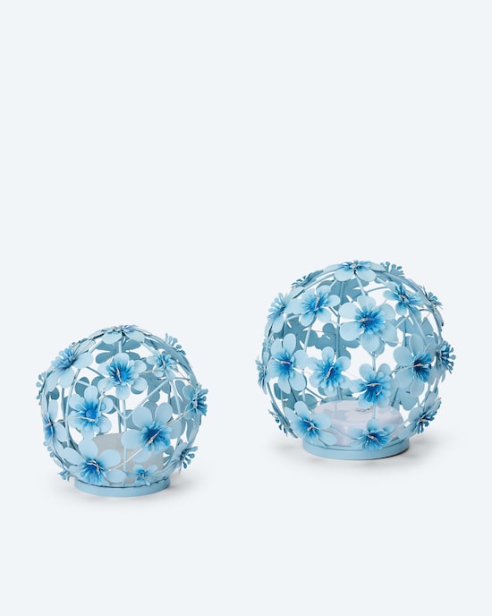 Produktabbildung für Outdoor-LED-Kugeln "Blumen", 2tlg.