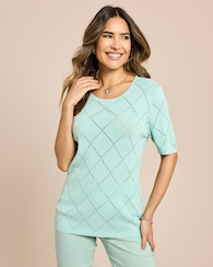 Produktabbildung für Kurzarmpullover Italian Strick Ajour