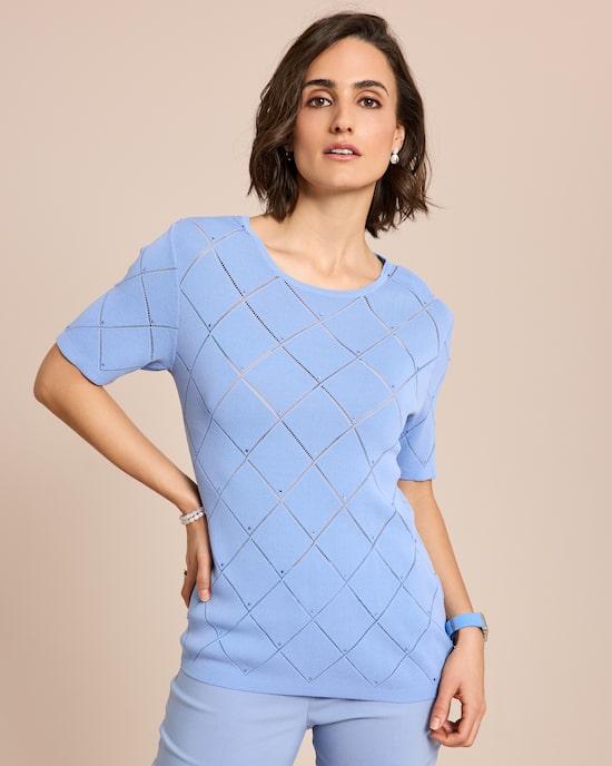 Produktabbildung für Kurzarmpullover Italian Strick Ajour