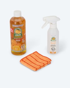 Produktabbildung für Liquid Orange mit Tuch und Sprühflasche