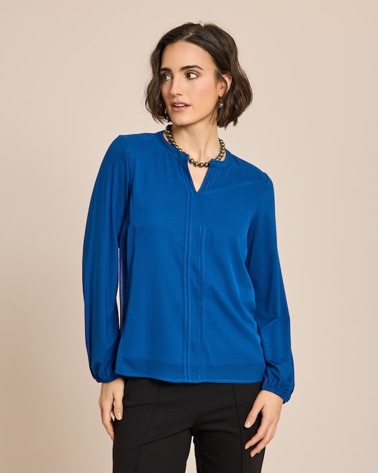 Produktabbildung für Shirt Materialmix, V-Ausschnitt