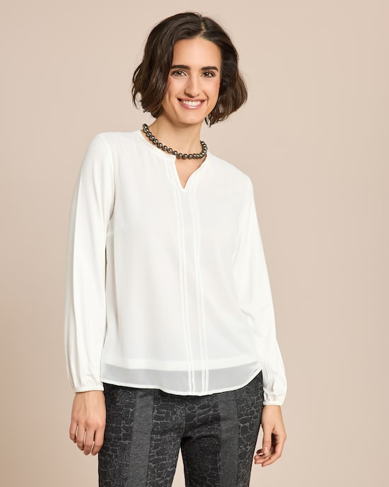 Produktabbildung für Shirt Materialmix, V-Ausschnitt