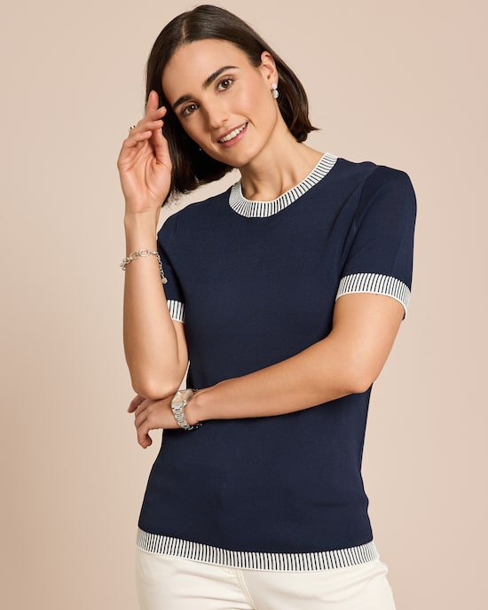 Produktabbildung für Kurzarm-Pullover Italian Strick