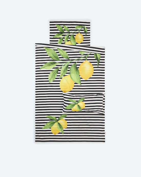 Produktabbildung für Mako-Satin Bettwäsche "Zitrone", 3tlg.