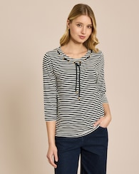 Produktabbildung für Shirt mit Kordel-Detail am Ausschnitt