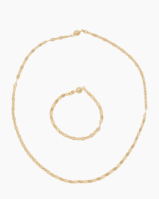 Plättchenketten-Set mit Halskette und Armband