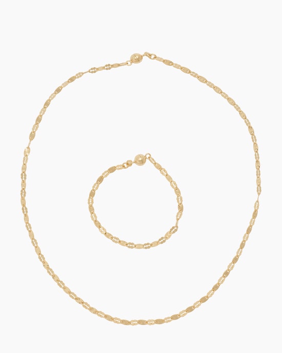 Produktabbildung für Plättchenketten-Set mit Halskette und Armband