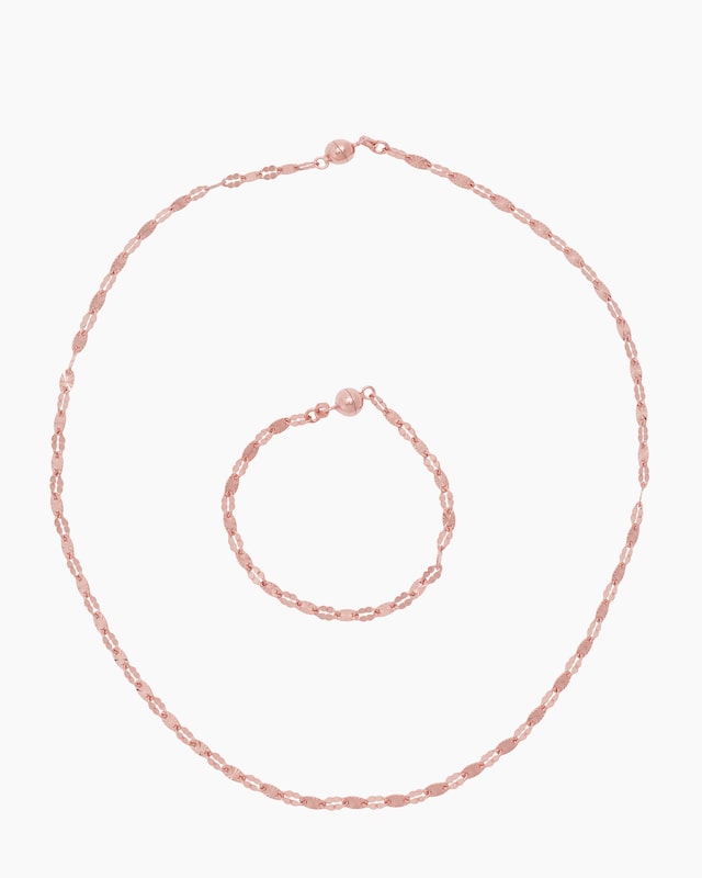 Plättchenketten-Set mit Halskette und Armband