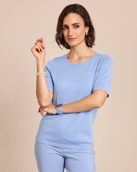 Produktabbildung für Halbarm-Pullover Supima Cotton