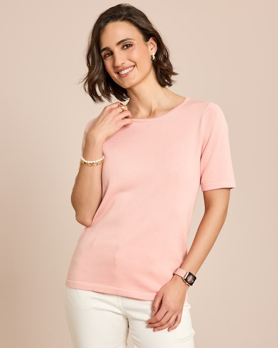 Produktabbildung für Halbarm-Pullover Supima Cotton