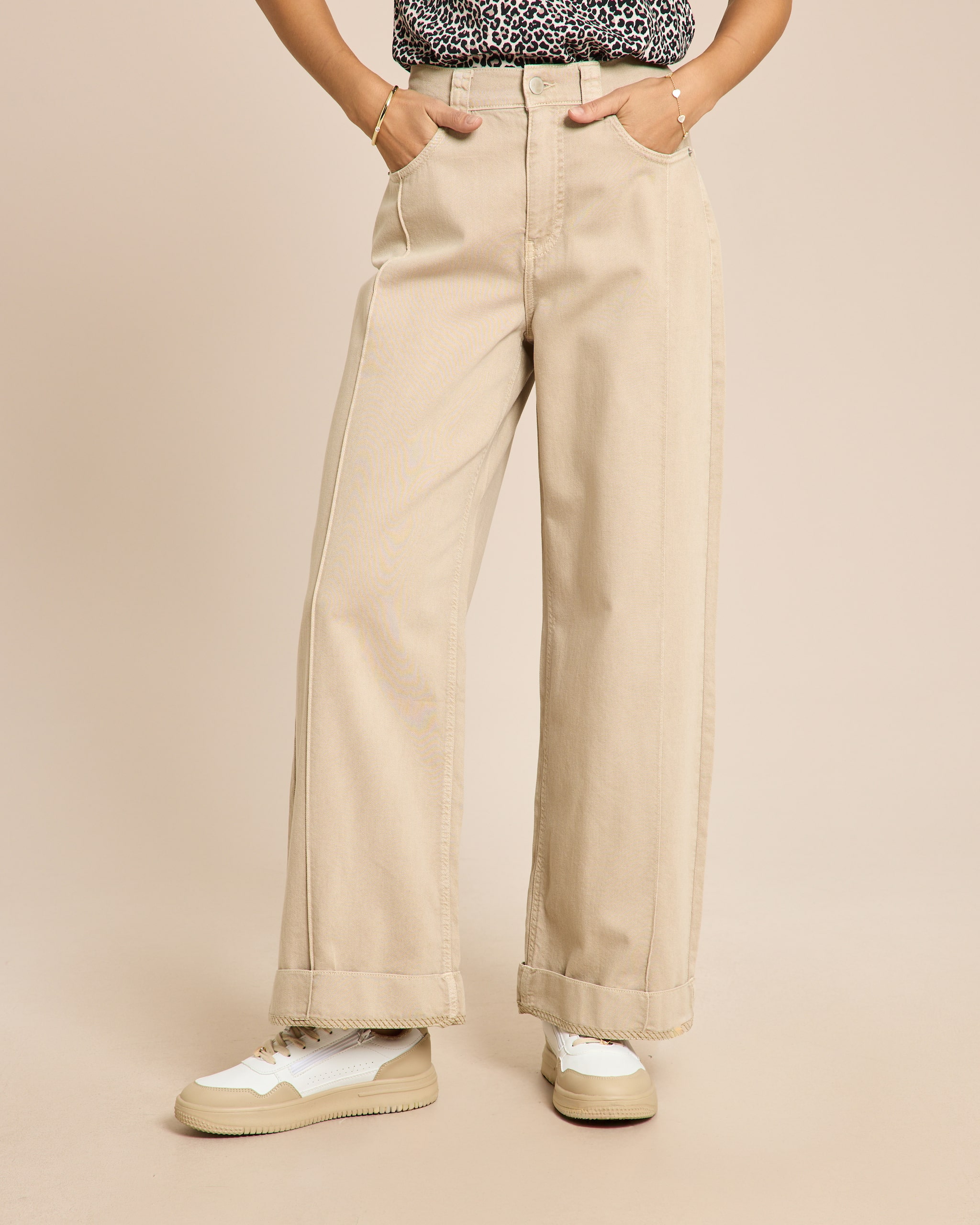 Produktabbildung für Wide leg Jeans mit Streifendetail