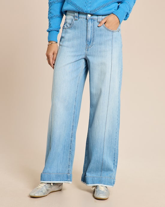 Produktabbildung für Wide leg Jeans mit Streifendetail