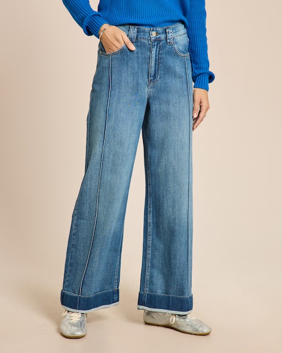 Produktabbildung für Wide leg Jeans mit Streifendetail
