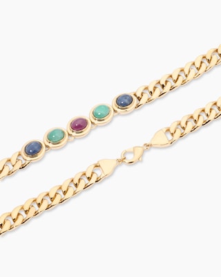 Produktabbildung 3 für Collier mit Multi-Edelsteinen