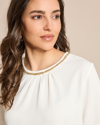 Produktabbildung 5 für Blusenshirt mit Perlendeko