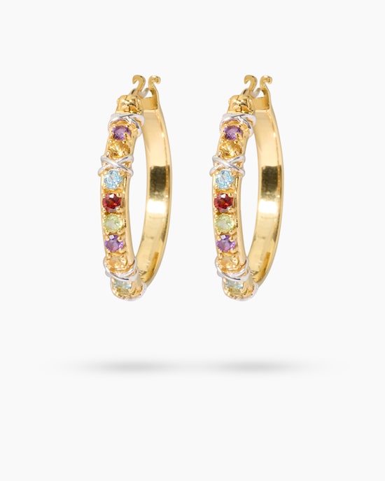 Produktabbildung für Creolen mit Multi-Edelsteinen