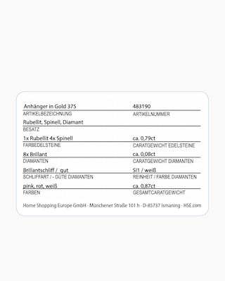 Produktabbildung 2 für Anhänger mit Rubellit, Spinell & Brillanten