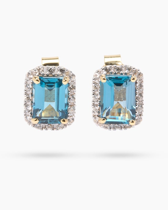 Produktabbildung für Ohrstecker mit Blautopas und Zirkon