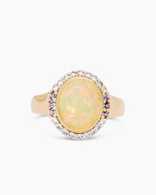 Produktabbildung für Ring mit Äthiopischem Opal und Edelsteinen