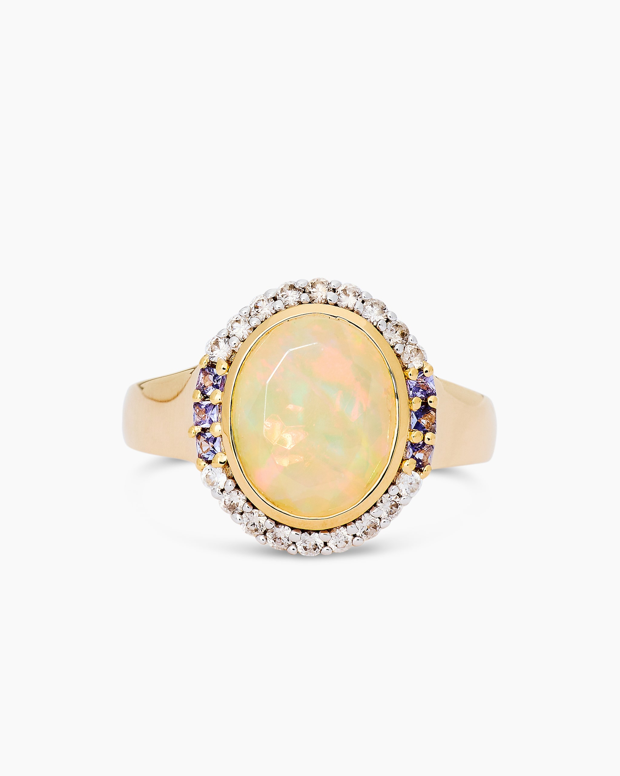 Produktabbildung für Ring mit Äthiopischem Opal und Edelsteinen