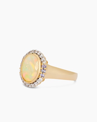 Produktabbildung 3 für Ring mit Äthiopischem Opal und Edelsteinen