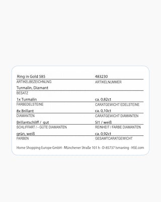 Produktabbildung 2 für Ring mit Turmalin & Brillanten