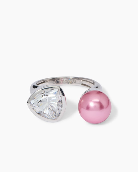 Produktabbildung für Ring mit Muschelkernperle 10 mm & Zirkonia