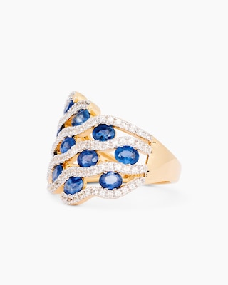 Produktabbildung 2 für Ring mit Saphir & Zirkonen