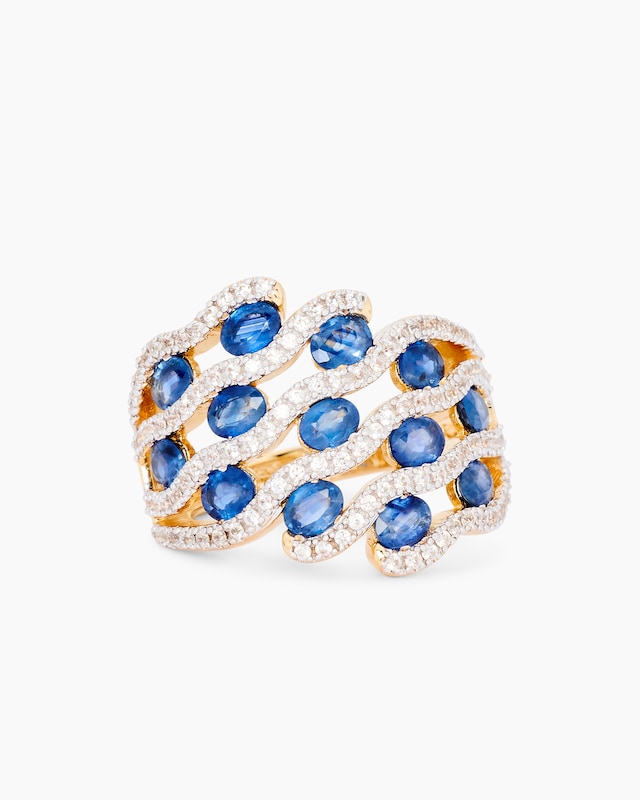 Ring mit Saphir & Zirkonen