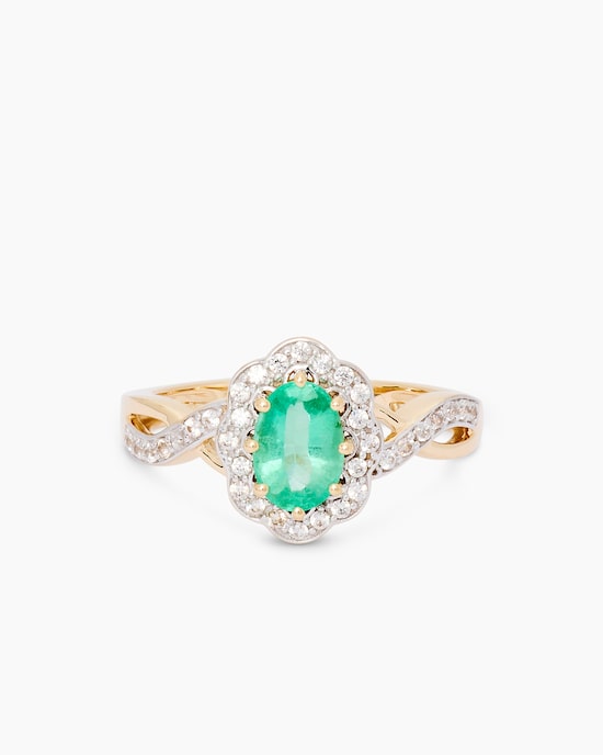 Produktabbildung für Ring mit Smaragd und Zirkonia