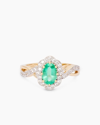 Produktabbildung 1 für Ring mit Smaragd und Zirkonia