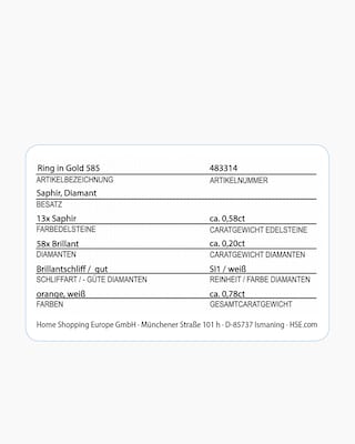 Produktabbildung 2 für Ring mit Saphir & Brillanten
