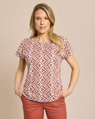 Produktabbildung für Shirt mit Alloverdruck & Uni