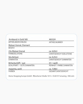 Produktabbildung 2 für Armband mit Malawi Granat & Brillanten