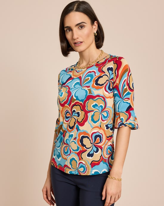 Produktabbildung für Shirt mit Rüschen am Halbarm