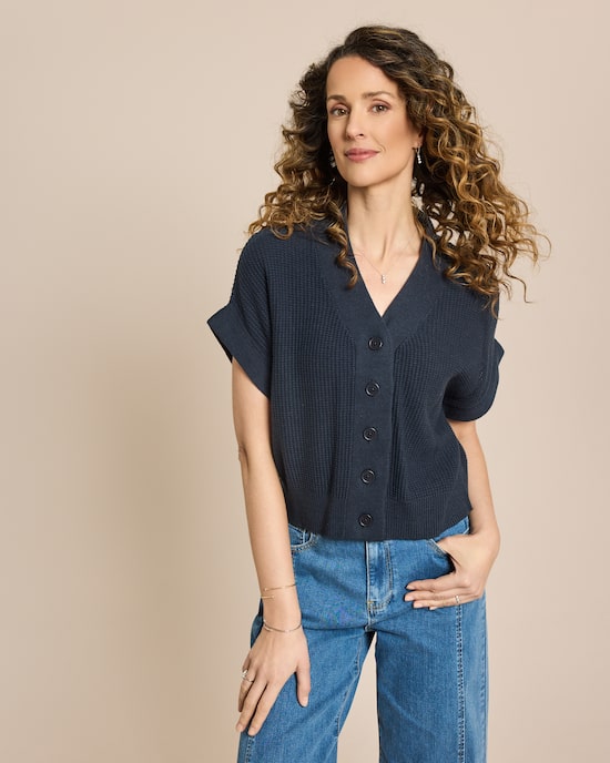 Produktabbildung für Strickjacke kurzarm