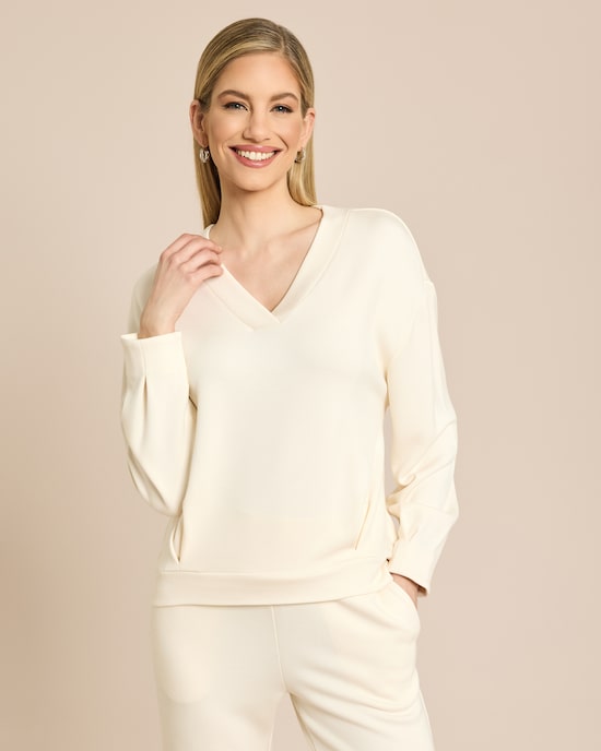 Produktabbildung für Sweatshirt mit V-Ausschnitt