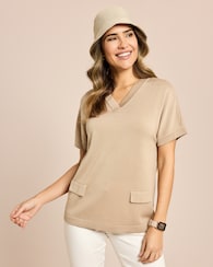 Produktabbildung für Kurzarmpullover aus Lyocell